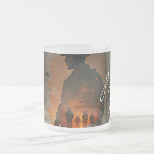 Caneca De Café Vidro Jateado Honra o Faleno - Lembre-se do Sacrifício