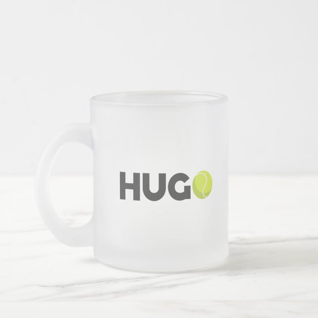 Caneca De Café Vidro Jateado Hugo Tênis (Esquerda)