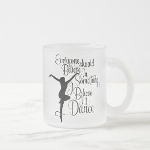 Caneca De Café Vidro Jateado I Believe I’ll Dance Frosted Glass Coffee Mug