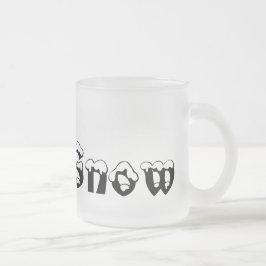 Caneca De Café Vidro Jateado I Heart Snow Fosco Mug