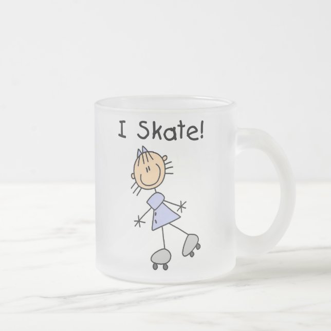 Caneca De Café Vidro Jateado I Skate - Rapariga Roller Skater (Direita)