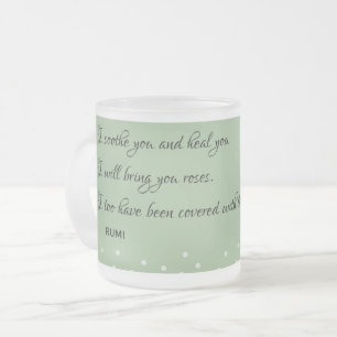 Caneca De Café Vidro Jateado I Soothe and Heal: Design de citação inspirada em
