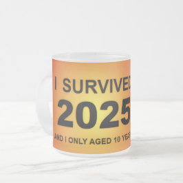 Caneca De Café Vidro Jateado I Survived 2025 