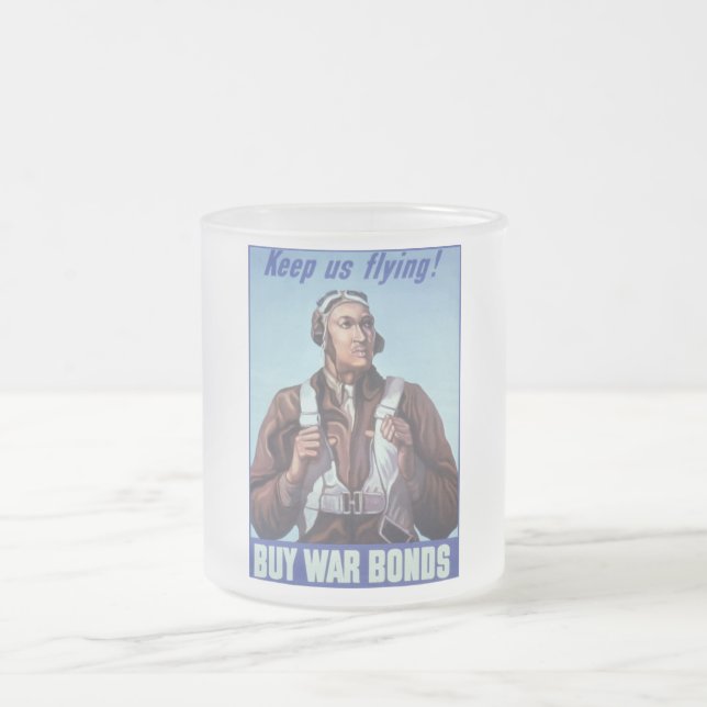 Caneca De Café Vidro Jateado Ícones da História Negra: Aviadores da 2ª Guerra M (Centro)