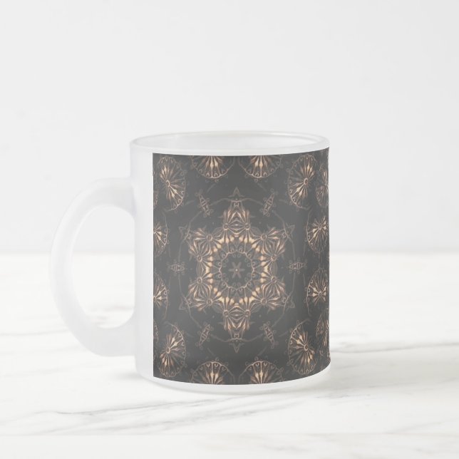 Caneca De Café Vidro Jateado Idade do Bronze Mandala (Esquerda)