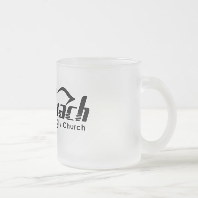 Caneca De Café Vidro Jateado Igreja da cidade de Ruach (Direita)