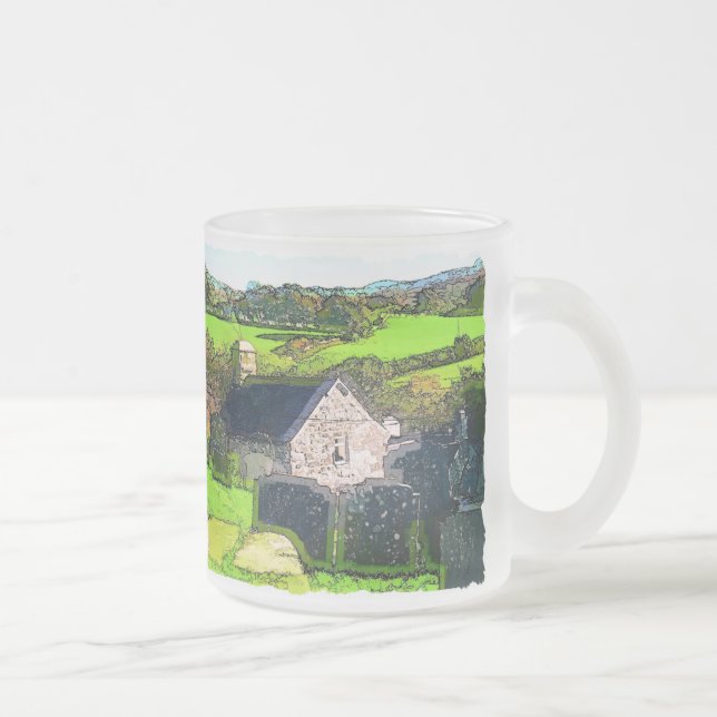 CANECA DE CAFÉ VIDRO JATEADO IGREJA RURAL (Direita)