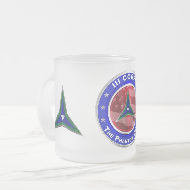 Caneca De Café Vidro Jateado III Corps Phantom Corps  (Frente Esquerda)