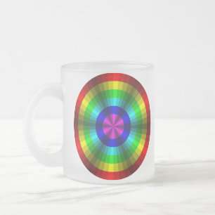 Caneca De Café Vidro Jateado Ilusões Ópticas Rainbow Mug