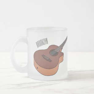 Caneca De Café Vidro Jateado Ilustração acústica de desenho animado
