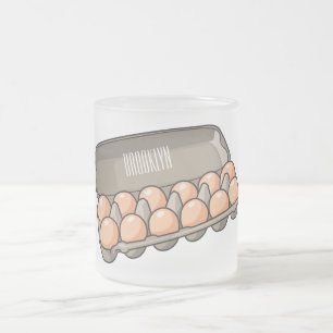 Caneca De Café Vidro Jateado Ilustração da cartonagem de ovo