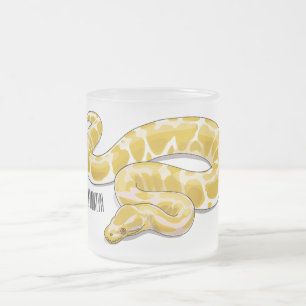 Caneca De Café Vidro Jateado Ilustração de cobra de pitão birmanês