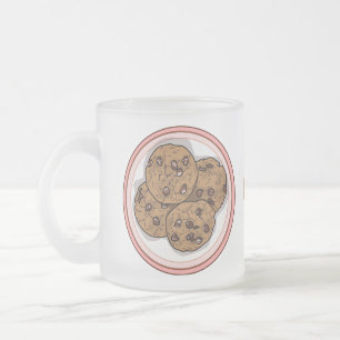 Caneca De Café Vidro Jateado Ilustração de desenho animado com chip de chocolat