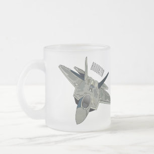 Caneca De Café Vidro Jateado Ilustração de desenho animado de aeronaves de comb
