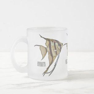 Caneca De Café Vidro Jateado Ilustração de desenho animado de Angelfish