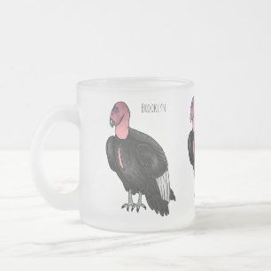 Caneca De Café Vidro Jateado ilustração de desenho animado de ave condor da Cal
