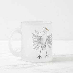 Caneca De Café Vidro Jateado ilustração de desenho animado de aves do excelente