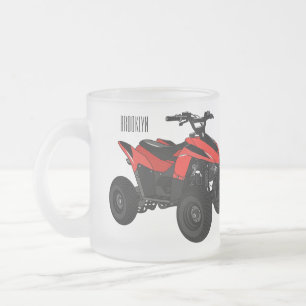 Caneca De Café Vidro Jateado Ilustração de desenho animado de bicicleta atv