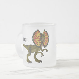 Caneca De Café Vidro Jateado Ilustração de desenho animado de Dilophosaurus