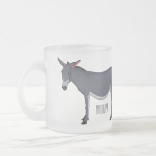 Caneca De Café Vidro Jateado Ilustração de desenho animado de Donkey