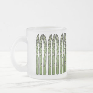 Caneca De Café Vidro Jateado Ilustração de desenho animado de espargos