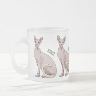 Caneca De Café Vidro Jateado Ilustração de desenho animado de gato esphynx