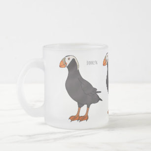 Caneca De Café Vidro Jateado Ilustração de desenho animado de papagaio-do-mar-d