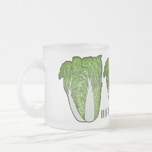 Caneca De Café Vidro Jateado Ilustração de desenho animado de repolho chinês