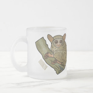Caneca De Café Vidro Jateado Ilustração de desenho animado de Tarsier