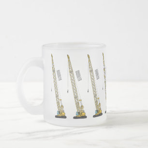 Caneca De Café Vidro Jateado Ilustração de desenho animado do Dragline escavato