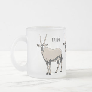 Caneca De Café Vidro Jateado Ilustração de desenho animado Oryx