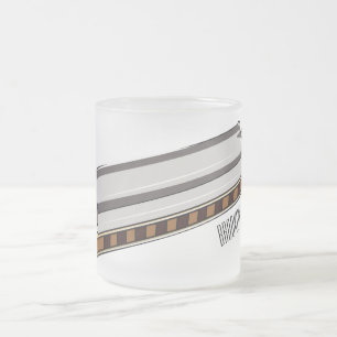Caneca De Café Vidro Jateado Ilustração de desenho da Harmonica