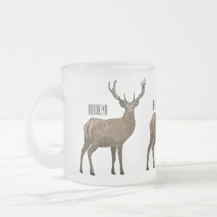 Caneca De Café Vidro Jateado Ilustração de desenho de cervo