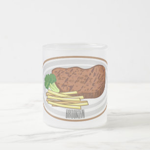 Caneca De Café Vidro Jateado Ilustração de desenho em bife