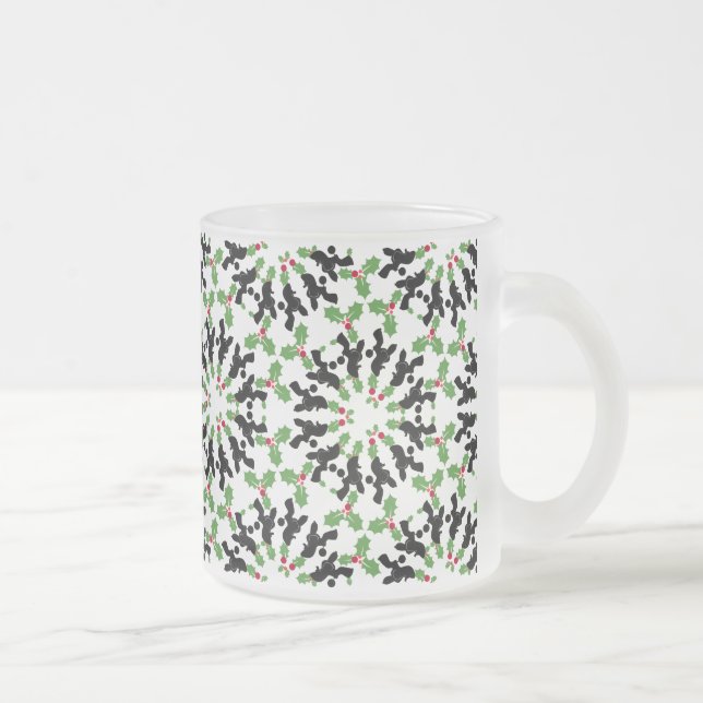 Caneca De Café Vidro Jateado Ilustração do padrão do Poodle personalizável  (Direita)