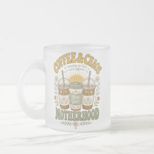 Caneca De Café Vidro Jateado Ilustração Floral de Café de Mãe Engraçada