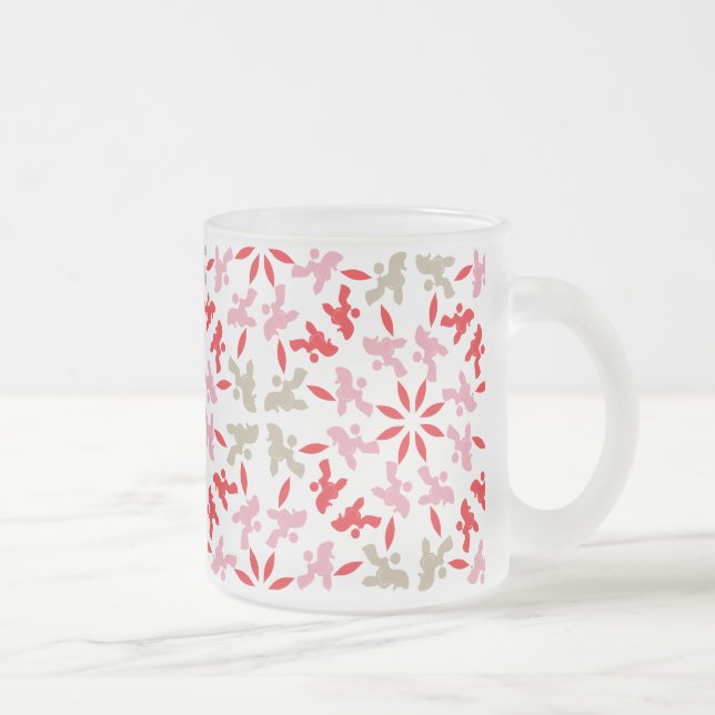Caneca De Café Vidro Jateado Ilustração personalizável do padrão do Poodle  (Direita)