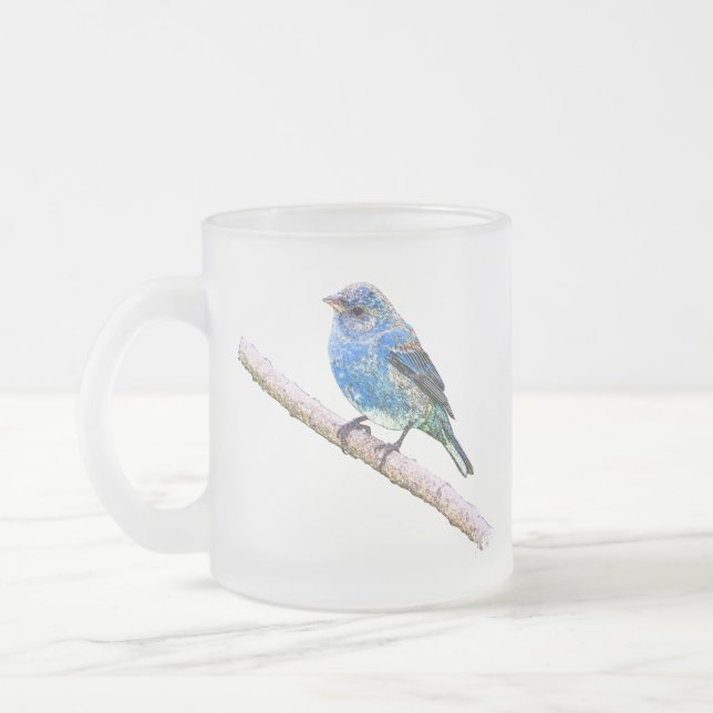 Caneca De Café Vidro Jateado Imagem da estamenha de índigo (Esquerda)