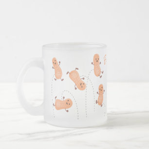 Caneca De Café Vidro Jateado Imagem de desenho animado de amendoins de salto fe