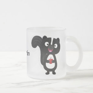 Caneca De Café Vidro Jateado Imagem de desenho animado de tronco feliz e bonito