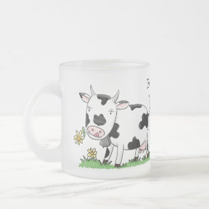 Caneca De Café Vidro Jateado Imagem de desenhos animados de campo verde para a 
