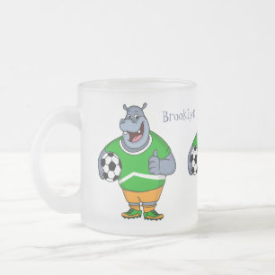 Caneca De Café Vidro Jateado Imagem engraçada do desenho animado do jogador de 