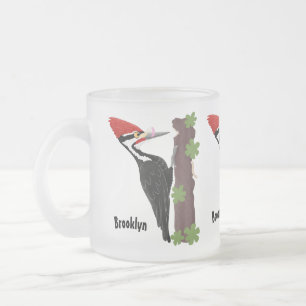Caneca De Café Vidro Jateado Imagem engraçada do desenho do pica-pau pileado
