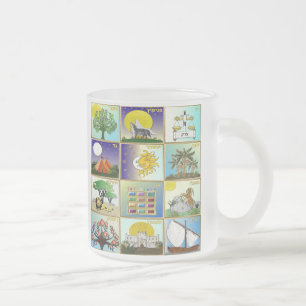 Caneca De Café Vidro Jateado Impressão de Arte Judaica 12 Tribos de Israel