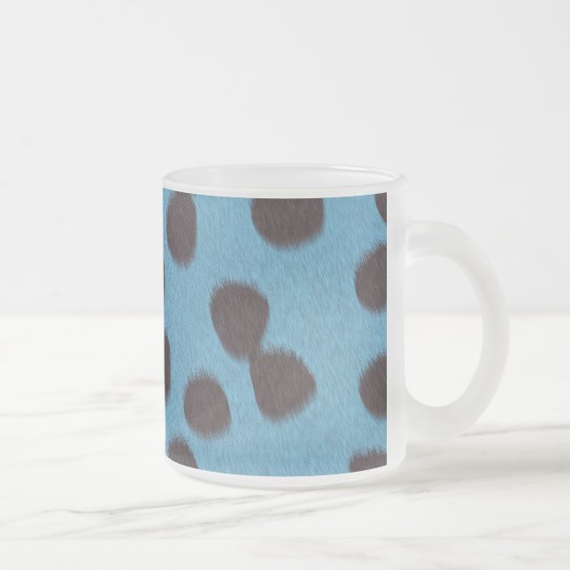 Caneca De Café Vidro Jateado impressão de textura de pelo de leopardo (Direita)