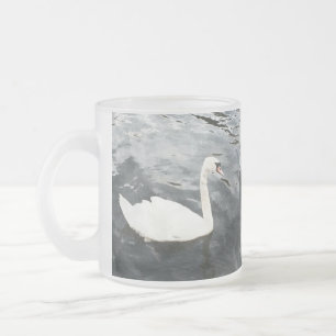 Caneca De Café Vidro Jateado Impressionista Swan