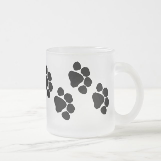 Caneca De Café Vidro Jateado Impressões animais da pata (Direita)