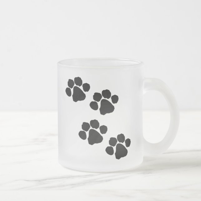 Caneca De Café Vidro Jateado Impressões da pata (Direita)