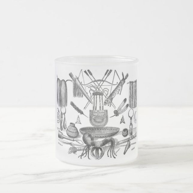 Caneca De Café Vidro Jateado índio Artifícios Mug (Centro)