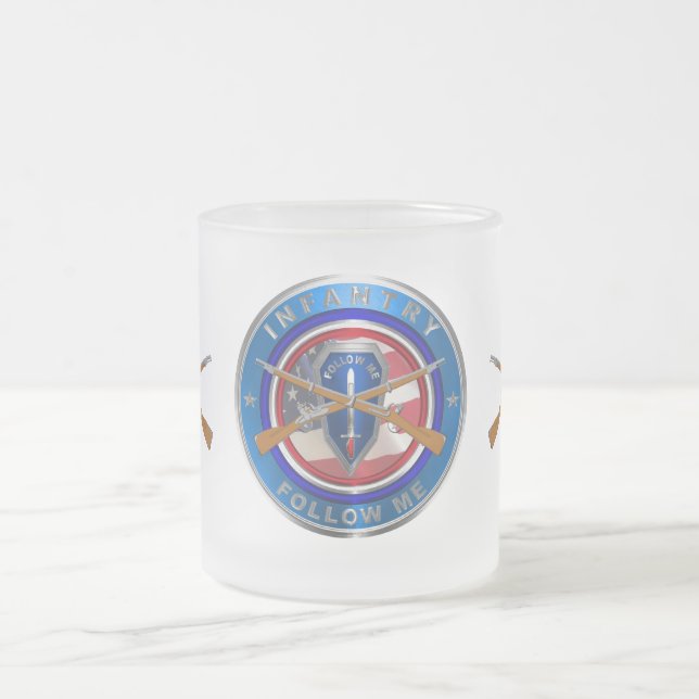 Caneca De Café Vidro Jateado Infantry Veteran (Centro)